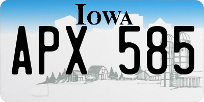IA license plate APX585