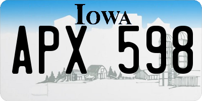 IA license plate APX598