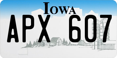 IA license plate APX607