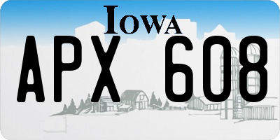 IA license plate APX608