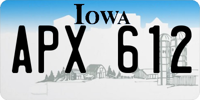 IA license plate APX612