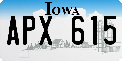 IA license plate APX615