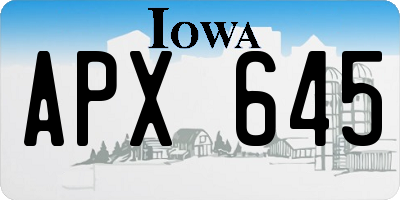IA license plate APX645