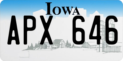 IA license plate APX646