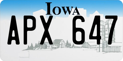 IA license plate APX647