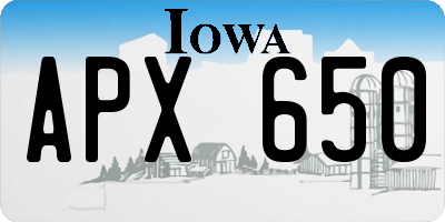 IA license plate APX650