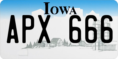 IA license plate APX666