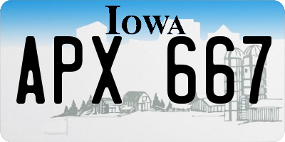 IA license plate APX667