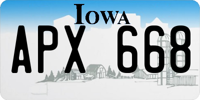 IA license plate APX668