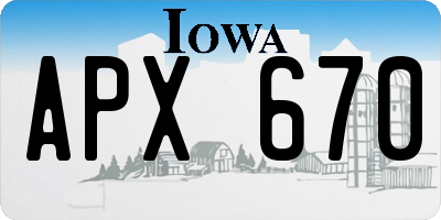 IA license plate APX670