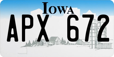 IA license plate APX672