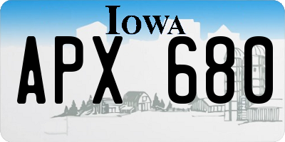 IA license plate APX680
