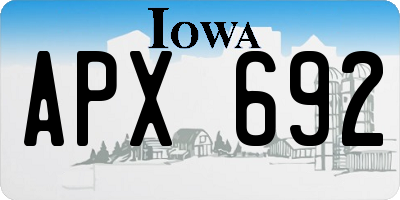 IA license plate APX692