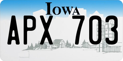 IA license plate APX703
