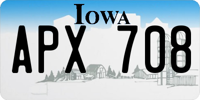 IA license plate APX708