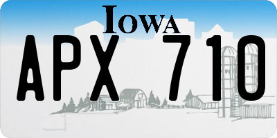 IA license plate APX710