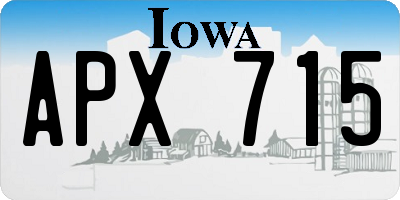 IA license plate APX715