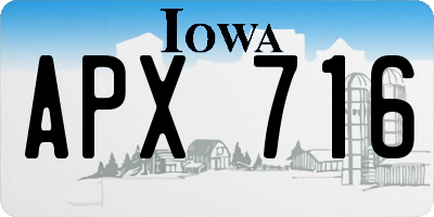 IA license plate APX716