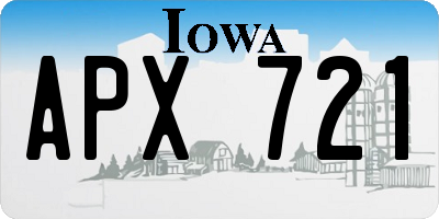 IA license plate APX721