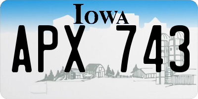 IA license plate APX743