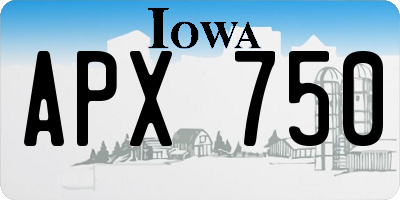IA license plate APX750