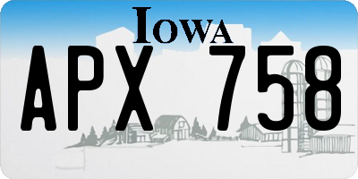 IA license plate APX758