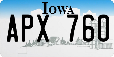 IA license plate APX760
