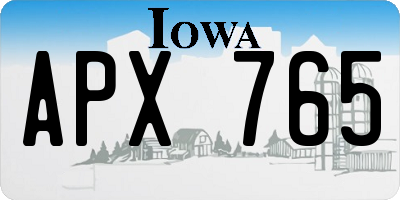 IA license plate APX765