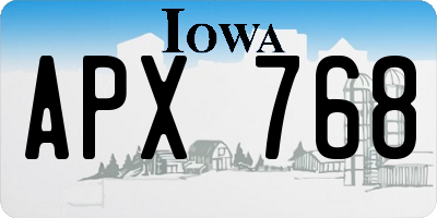IA license plate APX768