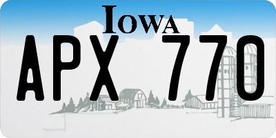 IA license plate APX770