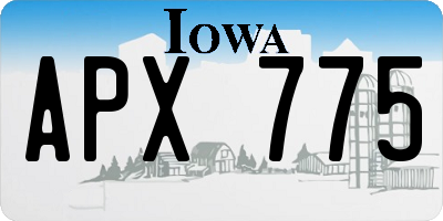 IA license plate APX775