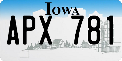 IA license plate APX781