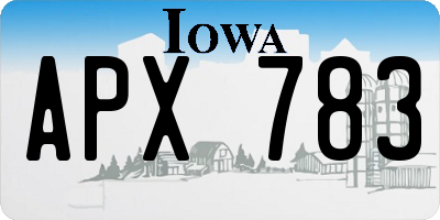 IA license plate APX783