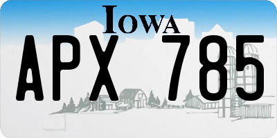 IA license plate APX785