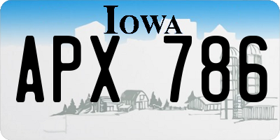 IA license plate APX786