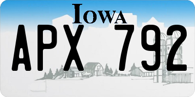 IA license plate APX792