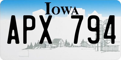 IA license plate APX794