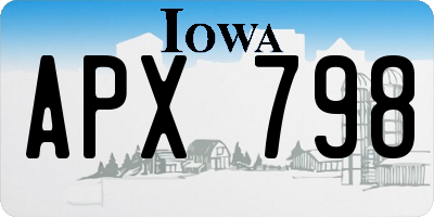 IA license plate APX798