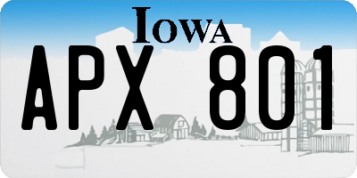 IA license plate APX801