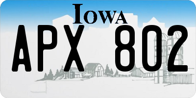 IA license plate APX802