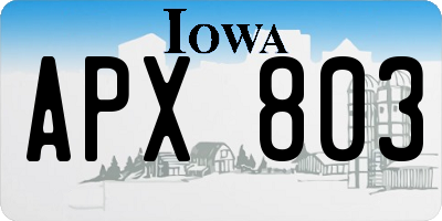 IA license plate APX803