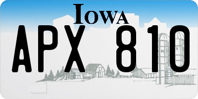 IA license plate APX810