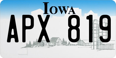 IA license plate APX819