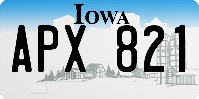 IA license plate APX821