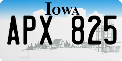 IA license plate APX825