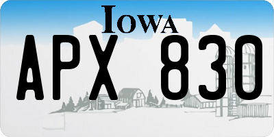 IA license plate APX830