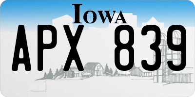 IA license plate APX839