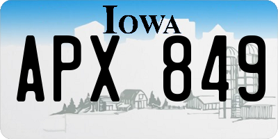IA license plate APX849