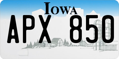IA license plate APX850