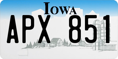 IA license plate APX851